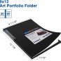 30-Pocket Binder with Plastic Sleeves 9X12" (Black), Heavy Duty Art Portfolio Fo