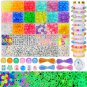 Glow Beads Bracelet Making Kit, Glow in the Dark Pony Beads Letter Beads Heart B