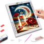5D Diamond Art Painting Kit, Moon Red Rose DIY 5D Full Drill Diamond Art Kits Di