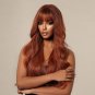 Auburn Wigs for Women Long Reddish Brown Wig with Bangs Synthetic Wavy Hair Wigs
