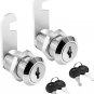 Kitmose Cabinet Cam Lock Set, 2 Pack Keyed Alike 1" / 25Mm Cylinder Cam Locks Se