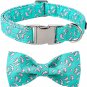 Summer Dog Collar with Bowtie, Soft Comfortable Adjustable Cute Manatee Bowtie C