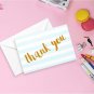 12-Pack Blank Thank You Cards with White Envelopes, Baby Blue Striped Design, fo