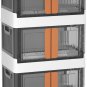 Collapsible Storage Bins - 3-Pack of Large 8.5-Gallon/33.8-Quart Stackable Wheel