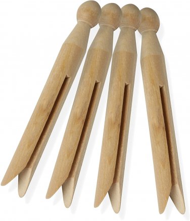 round Wooden Clothespins, 100 Pack