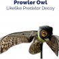 Prowler Fake Owl Moving Wings-Realistic Bird Scare, Hawk, Pigeon, and Squirrel R
