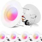 Smart Retrofit Can Lights 6Inch 12W 1000LM，4 Pack Smart Led Can Lights Work with
