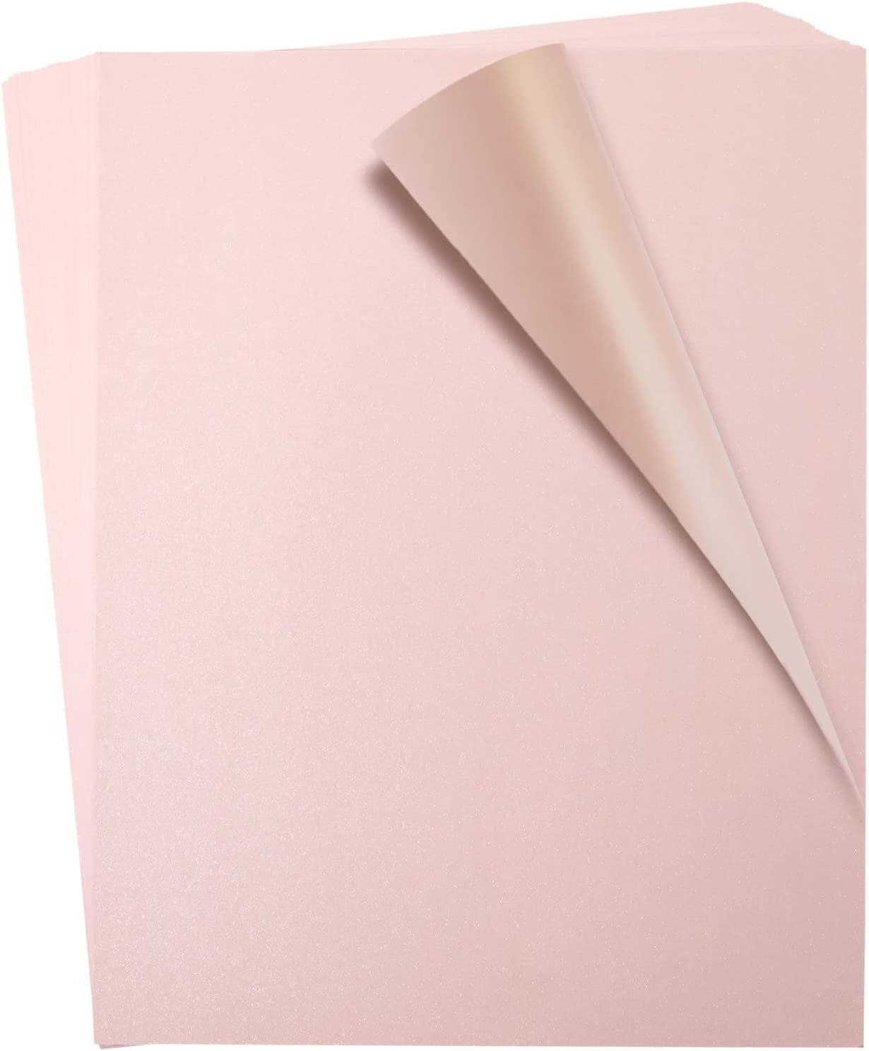 48 Sheets Pink Metallic Shimmer Cardstock Paper for Crafts, Double