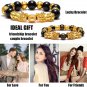 3Pcs Feng Shui Black Obsidian Bracelets Set - Good Luck Amulet Dragon Lucky Char