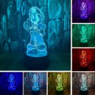 Cartoon Super Mario Bros Anime Figure 3D LED Optical Illusion Bedroom Decor Tabl