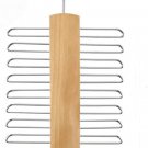 SHAPE YOU Wood Tie Rack Holder,Premium Wooden Necktie and Belt Hanger,Rotate to