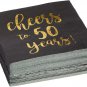 50 Pack Cheers to 50 Years Cocktail Napkins for 50Th Birthday, Anniversary Party