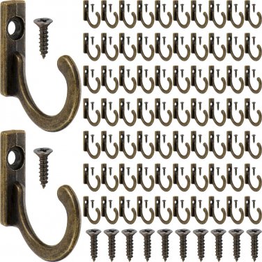 100 Pieces Key Hooks Jewelry Small Hooks Key Hanging Small Hooks Wall Mounted Si
