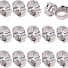 35Pcs 12.8-15.3Mm 304 Stainless Steel Single Ear Hose Clamps, Crimp Hose Clamp A