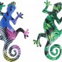2Pcs Wrought Iron Gecko Wall Hanging Metal Lizard Wall Decor Lizard Garden Art P