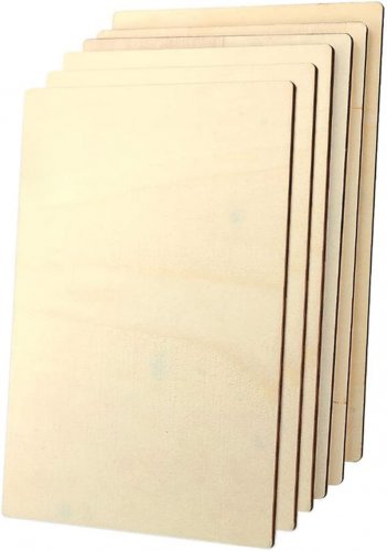 6 Pack Unfinished Rectangle Wood Plaques,Wooden Plaque Sheets Slices Signs for H