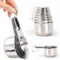 2Lbdepot Measuring Cups, Premium 18/8 Stainless Steel Metal, Stackable & Nesting