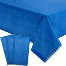 3 Pack Plastic Royal Blue Tablecloth for Parties, Rectangular Table Decorations,