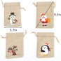 36Pc Christmas Linen Bags with Drawstrings Christmas Burlap Goody Gift Bags with