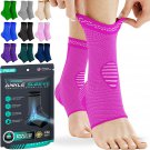 Ankle Brace for Women & Men - 1 Pair of Ankle Support Sleeve & Ankle Wrap - Comp