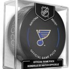 Blues Official Game Hockey Puck with Holder