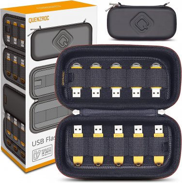 USB Drive Case Organizer Fits 20 Flash Thumb Drives QUENZROC USB Sticks Holder H