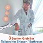 3 Suction Cups Shower Handles for Elderly, Bathroom Safety Grab Bars for Elderly