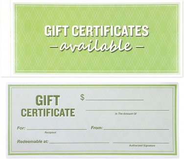 50-Sheet Gift Certificate Book for Small Businesses, Corporate Events, Personal