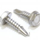 No. 14 X 3/4" Stainless Hex Washer Head Self Drilling Screws, (50 Pc), 410 Stain