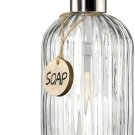18 Oz Clear Glass Soap Dispenser with Rust Proof Stainless Steel Pump, Refillabl