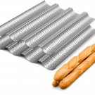 2 Pack Nonstick Perforated Baguette Pan 15" X 13" for French Bread Baking 4 Wave