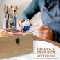 (1-Pack) 10.8X7X8X5.7-Inch Large Unfinished Wooden Box with Hinged Lid & Front C