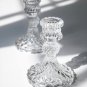 Taper Candle Holders Set of 2, Clear Glass Candlestick Holder Fit 0.8 Inch Candl