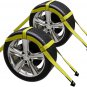 2X Dolly Basket Straps with Flat Hooks - Car Tow Dolly Straps - Adjustable Heavy