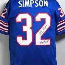 O. J. Simpson Autographed Blue Pro Style Jersey W/Hof- JSA W Auth MB2