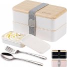 Original Bento Box Lunch Box Japanese Style 2 Layer Food Containers with Utensil