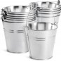 12 Pack Galvanized Metal Buckets with Handles for Party Decorations, Small Tin P