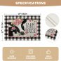 Buffalo Plaid Cow Farm Placemats Set of 4, 12X18 Seasonal Table Mats for Party K