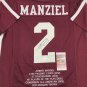 Autographed/Signed Johnny Manziel Texas A&M Maroon Stat College Football Jersey