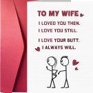 Naughty Cute Birthday Card for Wife from Husband, Wedding ,Anniversary