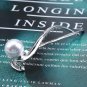 Vintage Pearl Hair Clip Barrette Single Pearl Hair Barrette Clip Silver Pearl We