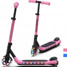 Easy Balance Electric Scooter for Kids Ages 4-12, Flashing Deck & 2 Light up Whe