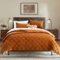 Velvet Quilt Set King Size, Caramel Gold Luxury Velvet Comforter Set 3 Pieces So