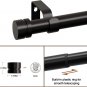 Black Curtain Rods for Windows 28 to 48 Inch, 1 Inch Small Curtain Rod Set with