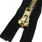 Separating Metal Jacket Zipper #10 24 Inch Brass Zipper Heavy Duty Metal Zippers