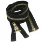 Separating Metal Jacket Zipper #10 24 Inch Brass Zipper Heavy Duty Metal Zippers