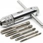 Adjustable Silver T-Handle Ratchet Tap Holder Wrench with 5Pcs M3-M8 3Mm-8Mm Mac