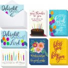 48 Pack Religious Christian Birthday Cards Bulk Set with Envelopes, Bible Verse