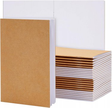 24 Pack Blank Journals Bulk Set, Kraft Paper Blank Book to Write Stories, 5.5 X