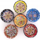 Decorative Turkish Ceramic Bowl Set of 6 Serving-Handcrafted(3.14''- 8Cm) 2.5Oz